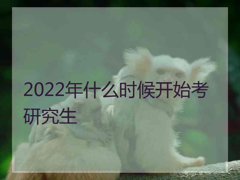 2022年什么时候开始考研究生