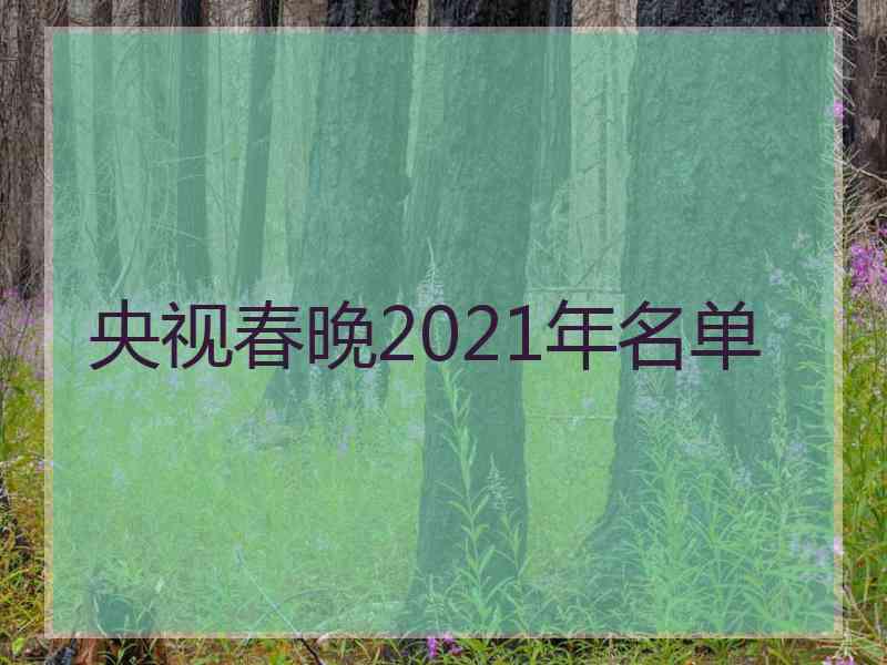 央视春晚2021年名单