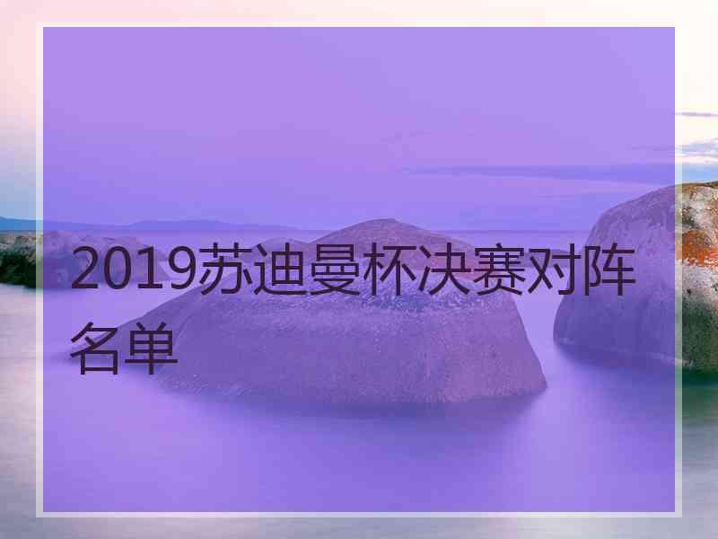 2019苏迪曼杯决赛对阵名单