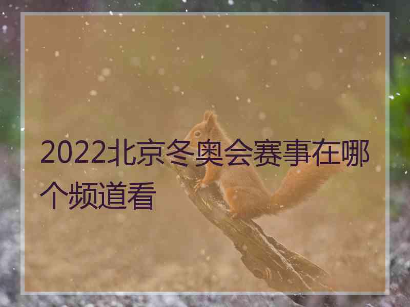 2022北京冬奥会赛事在哪个频道看