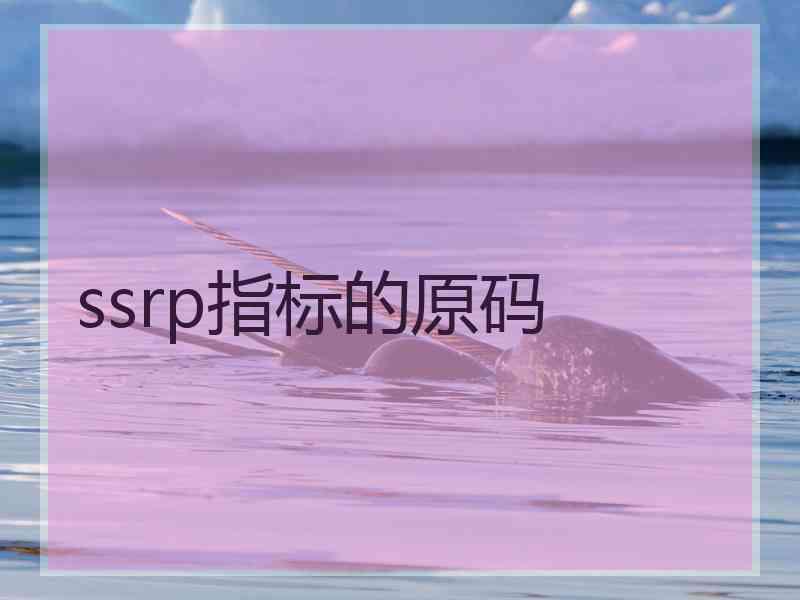 ssrp指标的原码