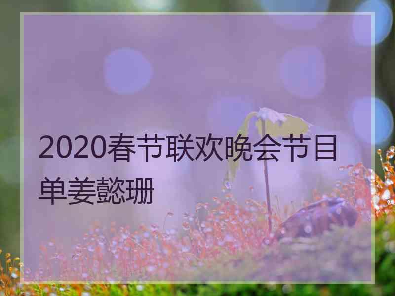 2020春节联欢晚会节目单姜懿珊