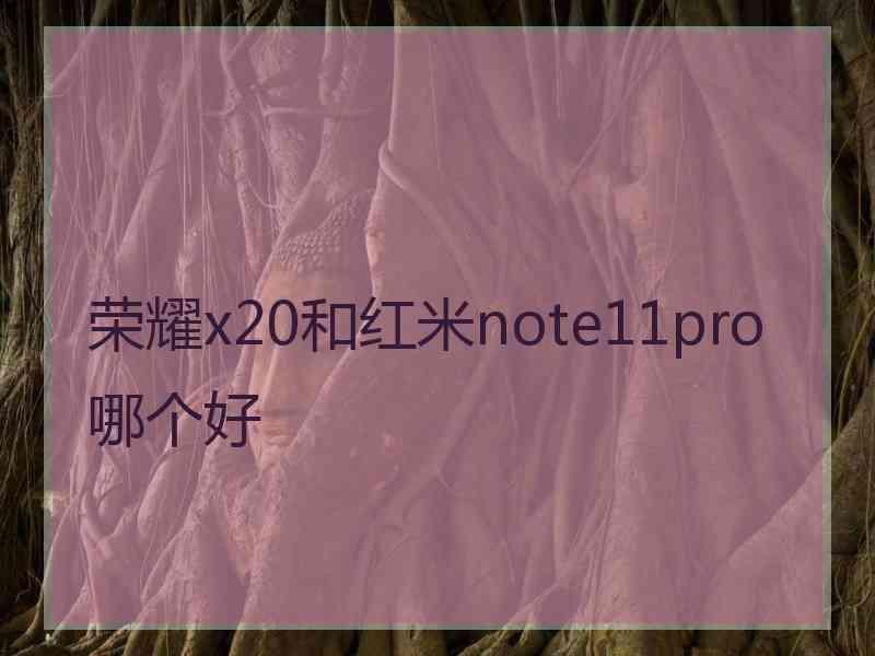 荣耀x20和红米note11pro哪个好