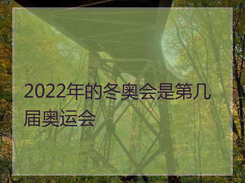 2022年的冬奥会是第几届奥运会