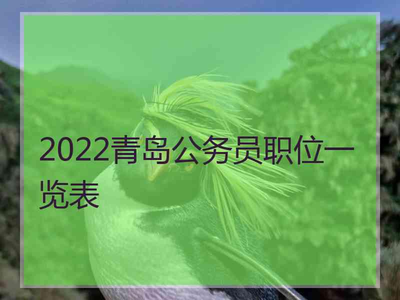 2022青岛公务员职位一览表