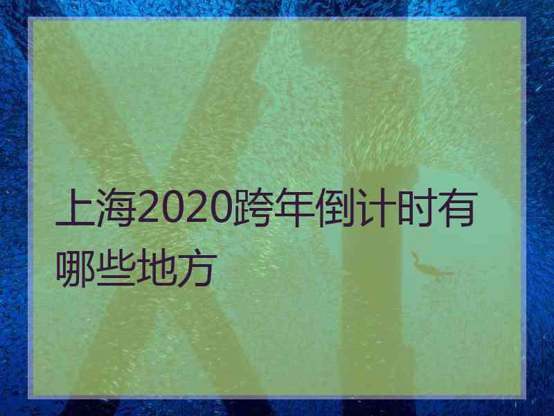 上海2020跨年倒计时有哪些地方