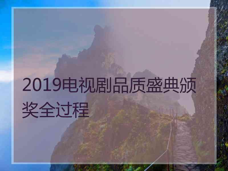 2019电视剧品质盛典颁奖全过程