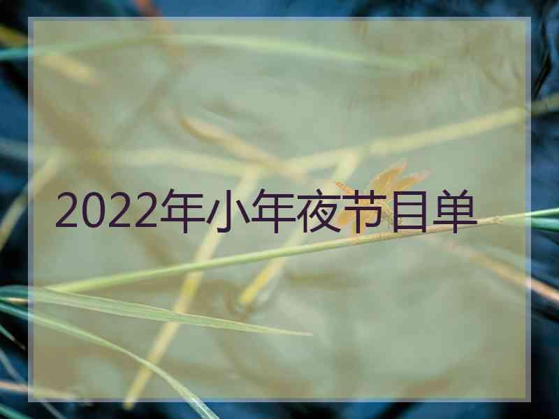 2022年小年夜节目单