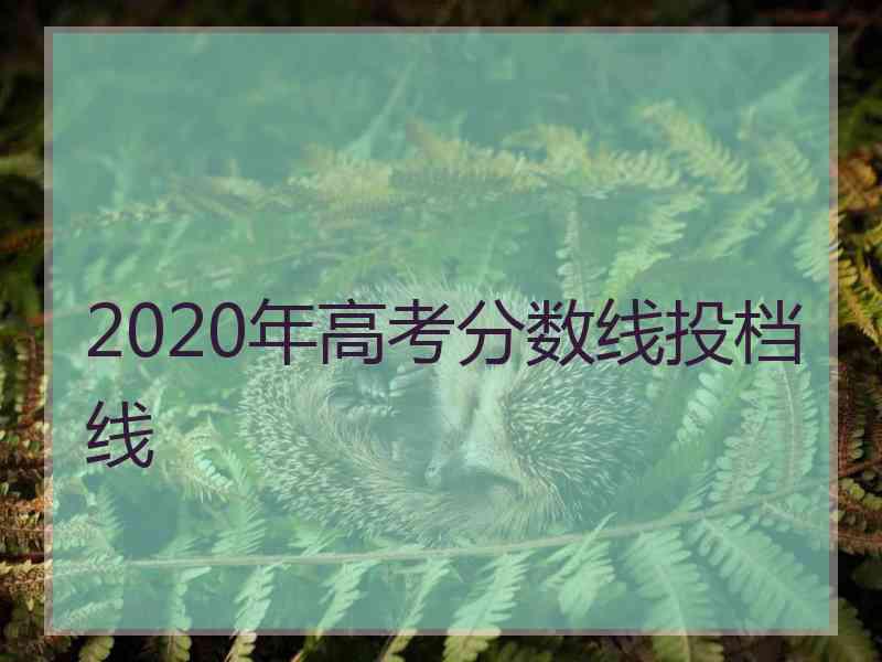 2020年高考分数线投档线