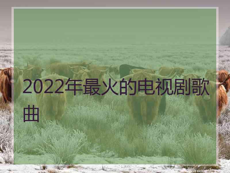 2022年最火的电视剧歌曲