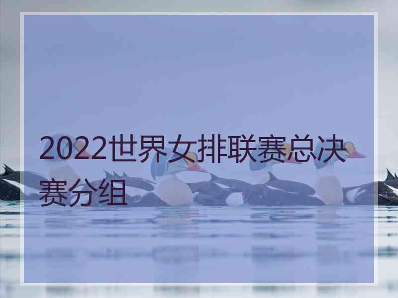 2022世界女排联赛总决赛分组