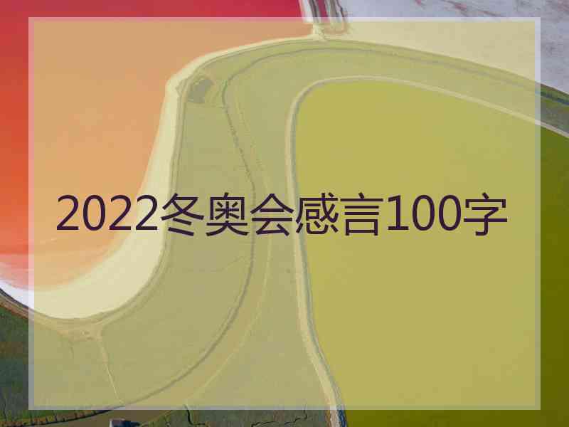 2022冬奥会感言100字