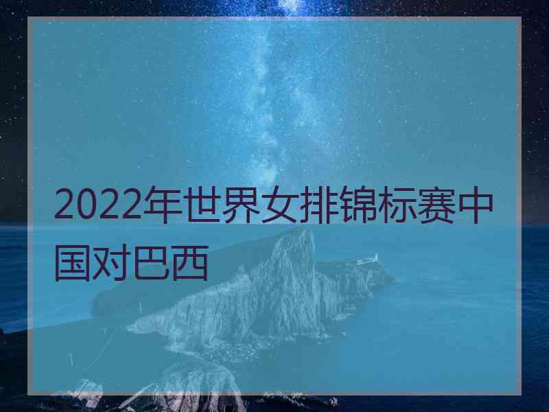 2022年世界女排锦标赛中国对巴西