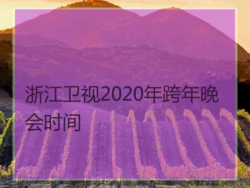 浙江卫视2020年跨年晚会时间