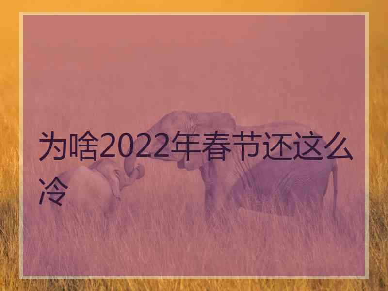 为啥2022年春节还这么冷