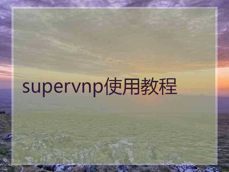 supervnp使用教程