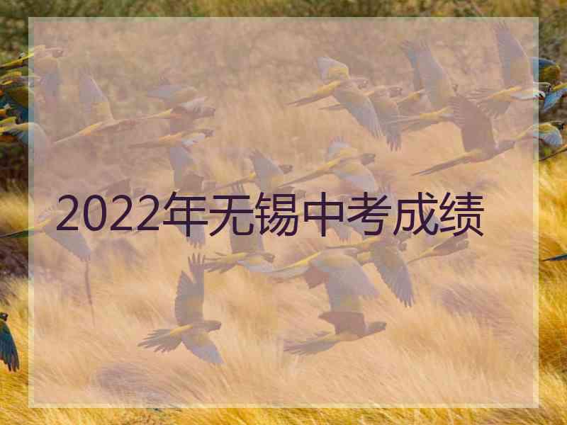 2022年无锡中考成绩