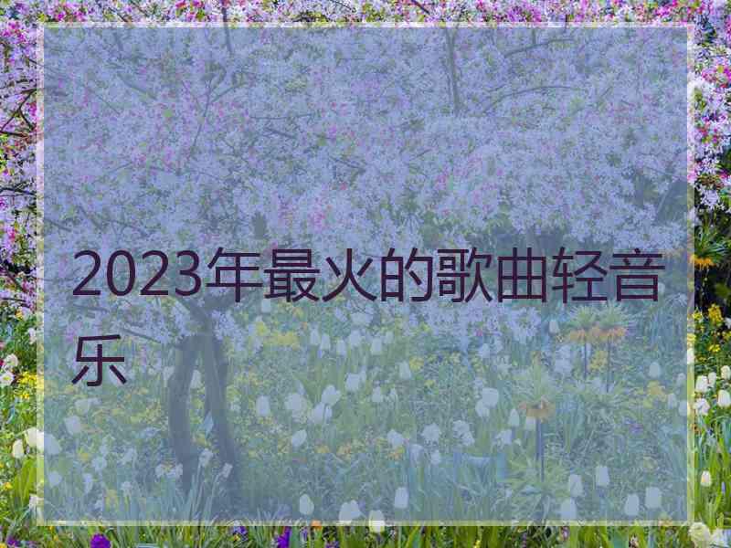 2023年最火的歌曲轻音乐