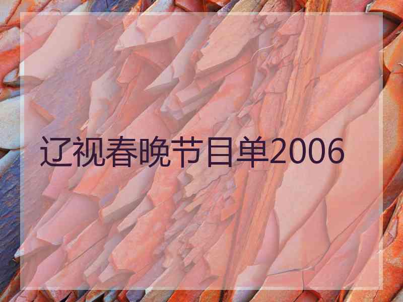 辽视春晚节目单2006