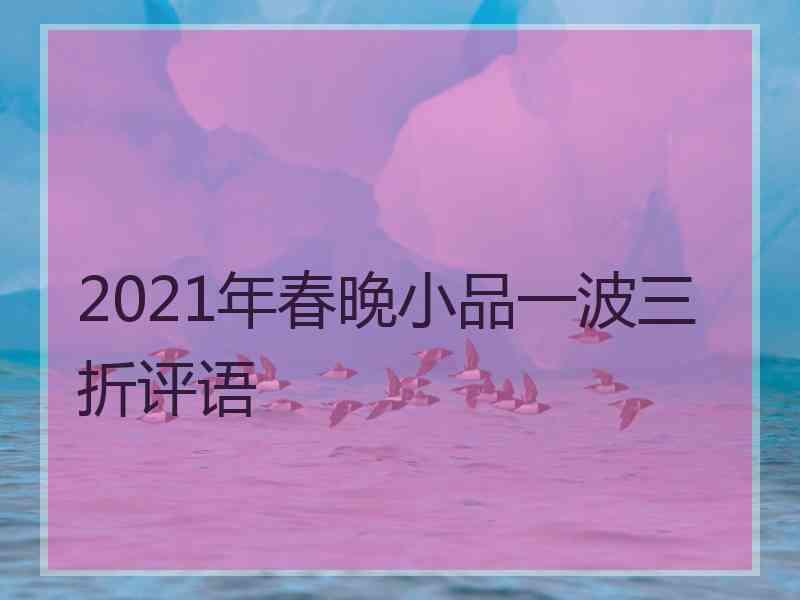 2021年春晚小品一波三折评语