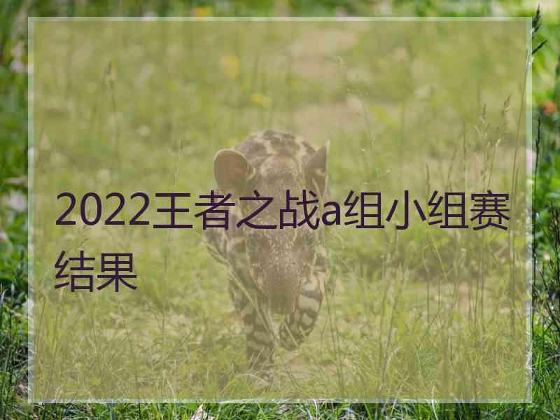 2022王者之战a组小组赛结果