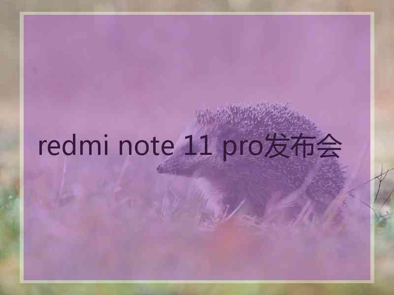 redmi note 11 pro发布会