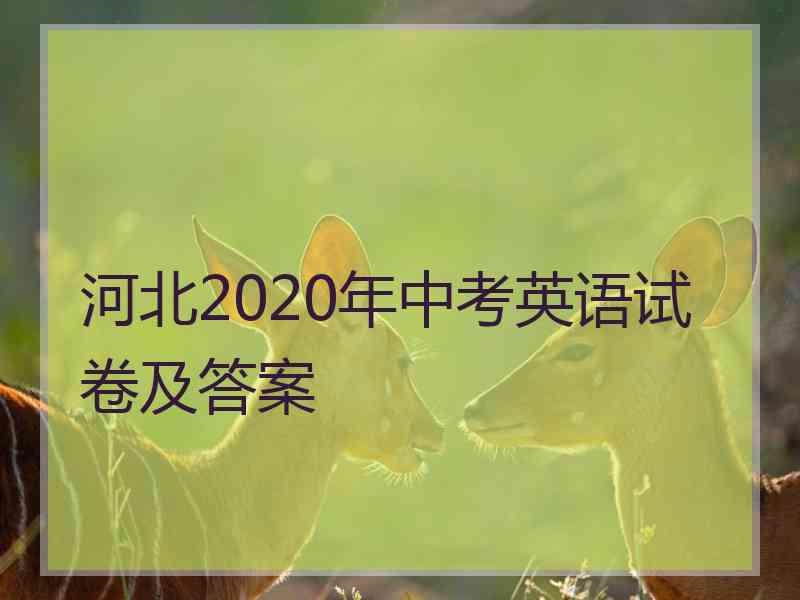 河北2020年中考英语试卷及答案