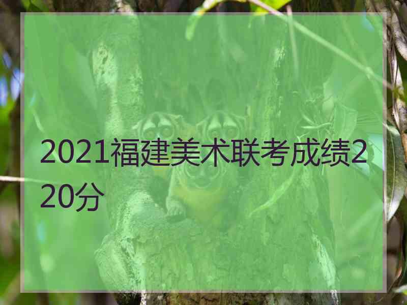 2021福建美术联考成绩220分