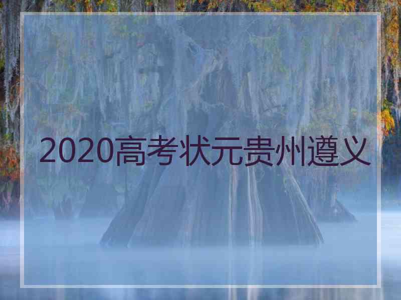 2020高考状元贵州遵义