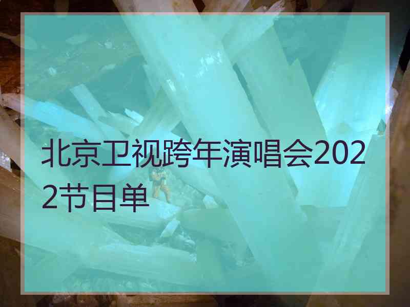 北京卫视跨年演唱会2022节目单