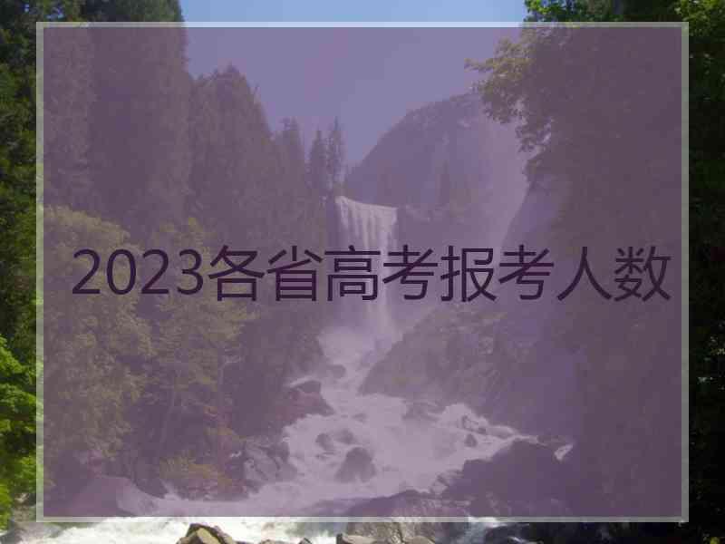 2023各省高考报考人数