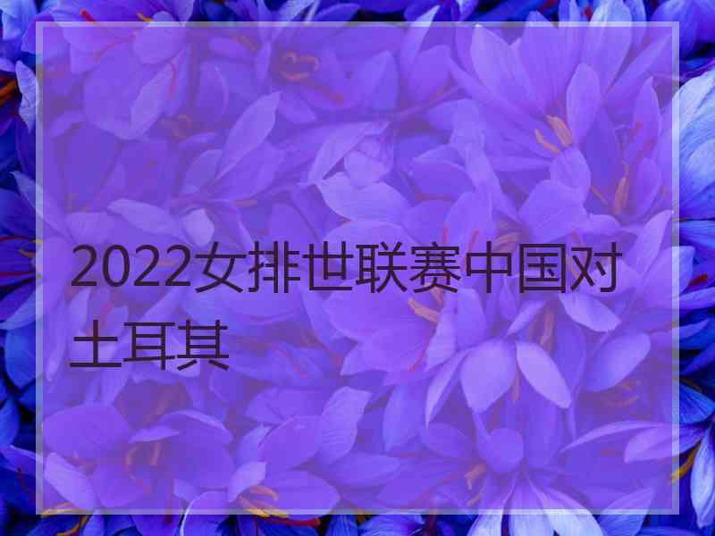 2022女排世联赛中国对土耳其