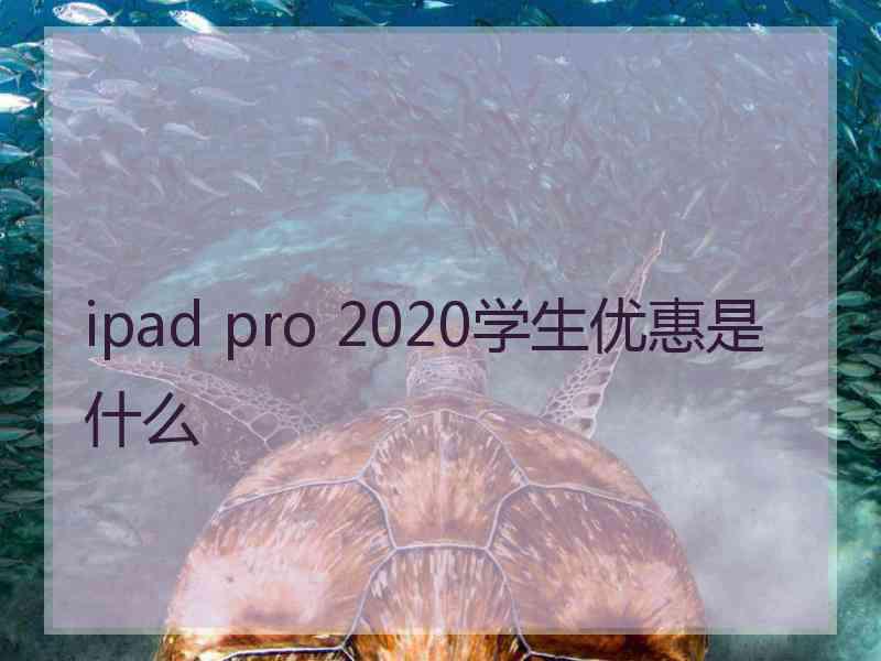 ipad pro 2020学生优惠是什么