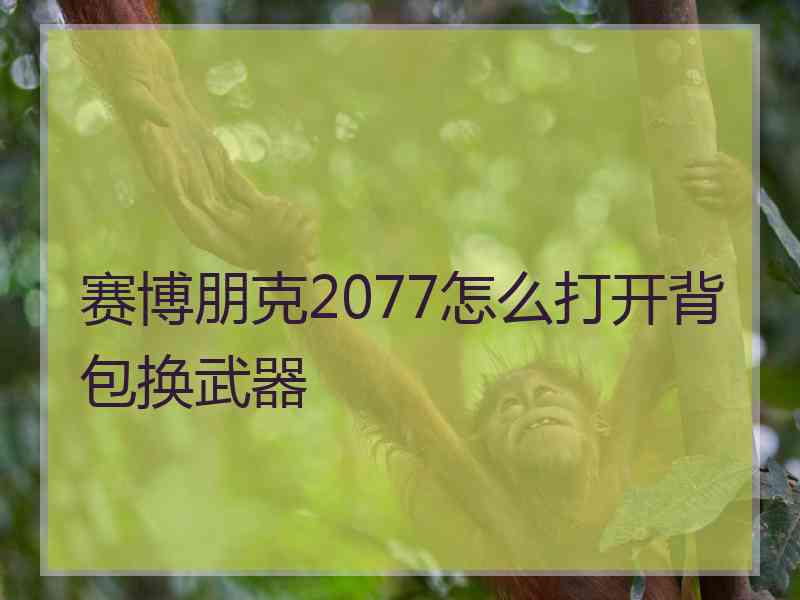 赛博朋克2077怎么打开背包换武器