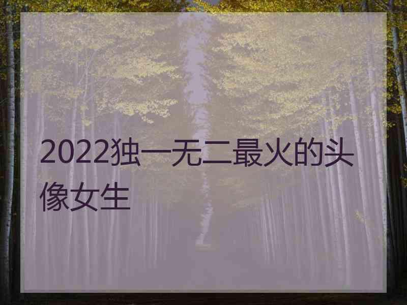 2022独一无二最火的头像女生