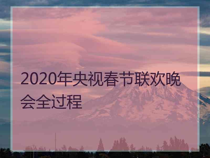 2020年央视春节联欢晚会全过程