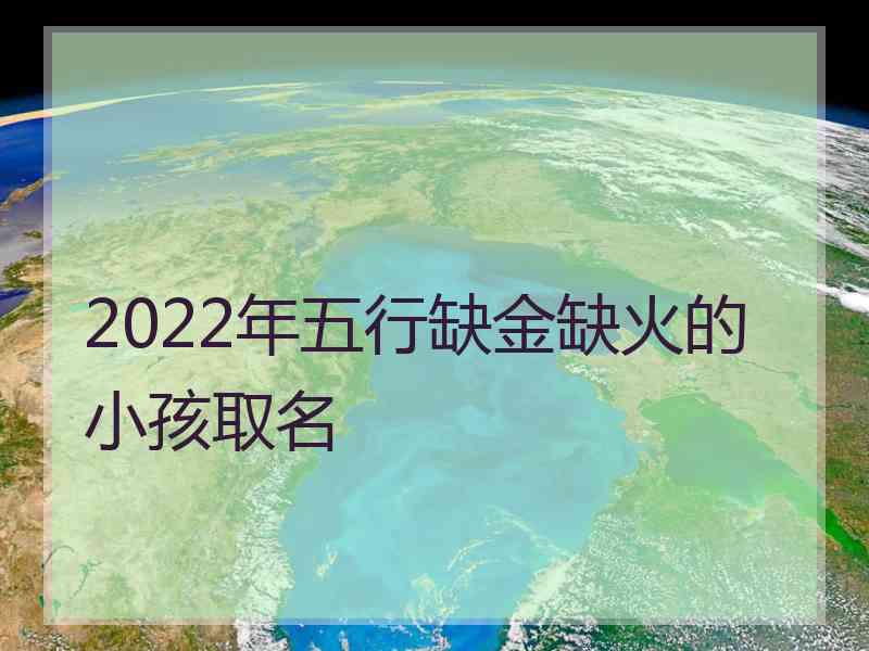 2022年五行缺金缺火的小孩取名