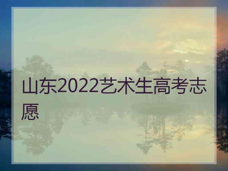 山东2022艺术生高考志愿