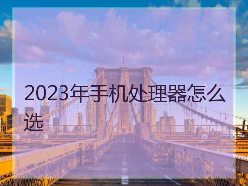 2023年手机处理器怎么选