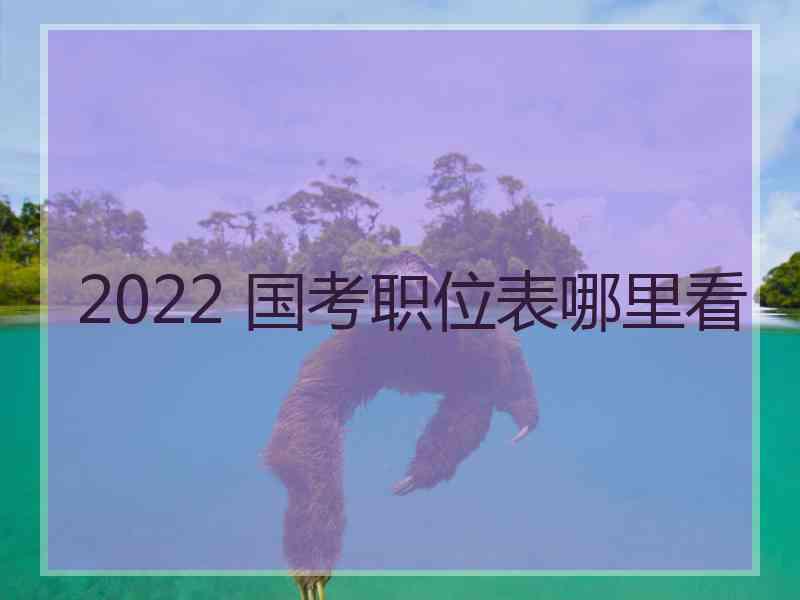 2022 国考职位表哪里看