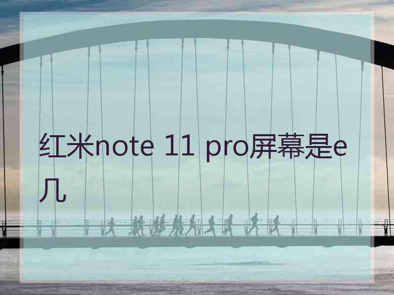 红米note 11 pro屏幕是e几