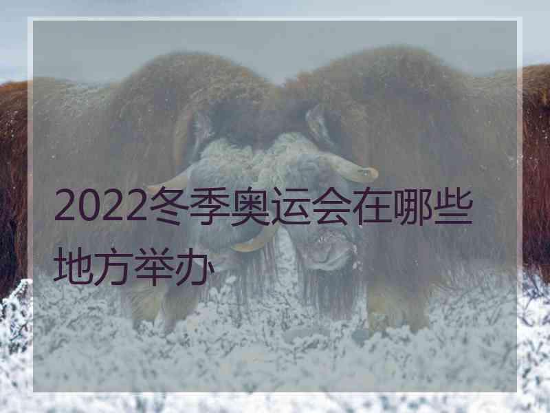 2022冬季奥运会在哪些地方举办