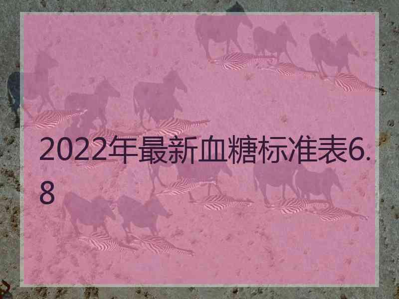 2022年最新血糖标准表6.8