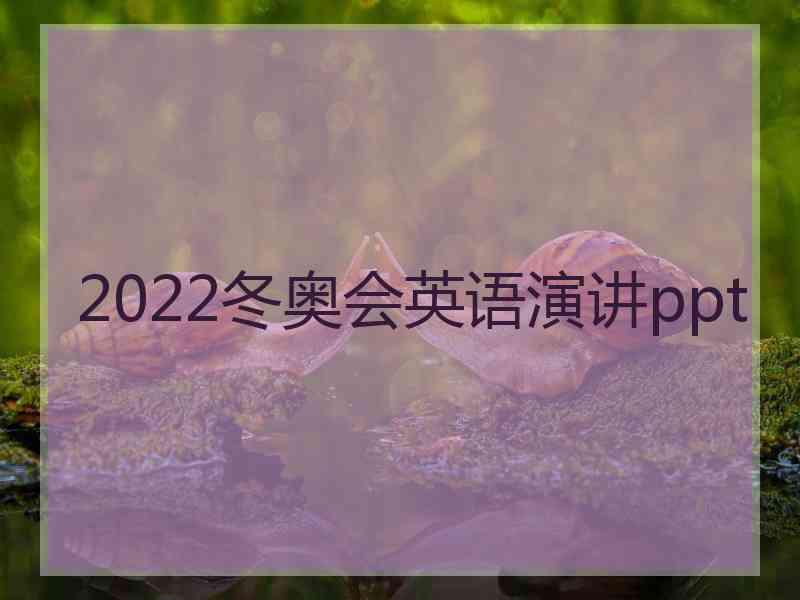 2022冬奥会英语演讲ppt