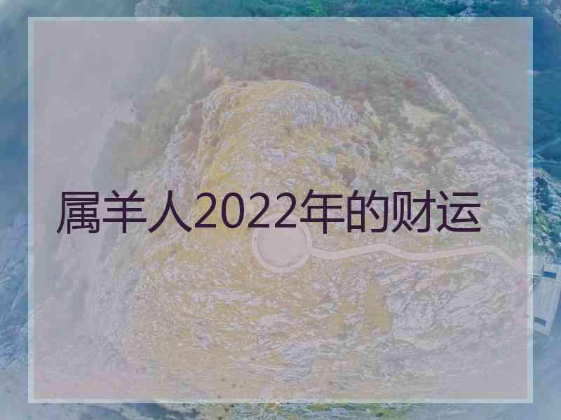 属羊人2022年的财运