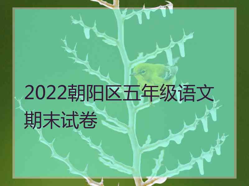 2022朝阳区五年级语文期末试卷