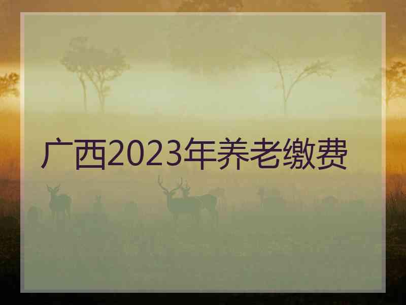 广西2023年养老缴费