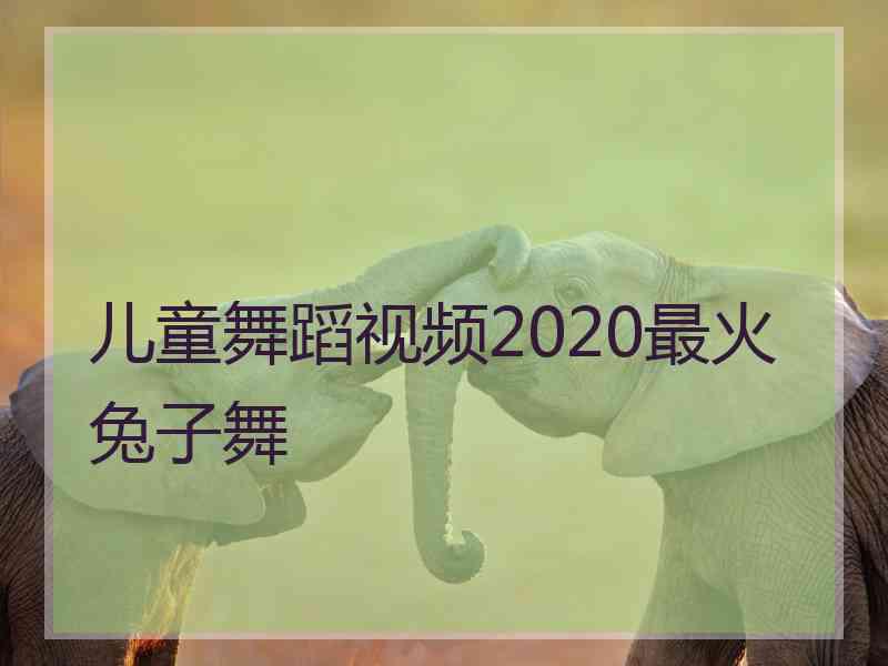 儿童舞蹈视频2020最火兔子舞