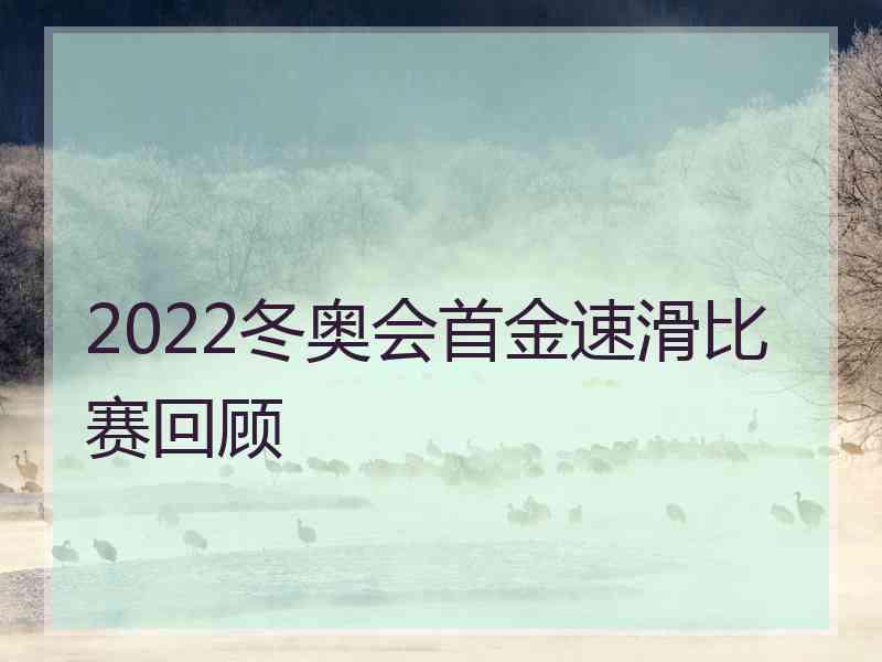 2022冬奥会首金速滑比赛回顾