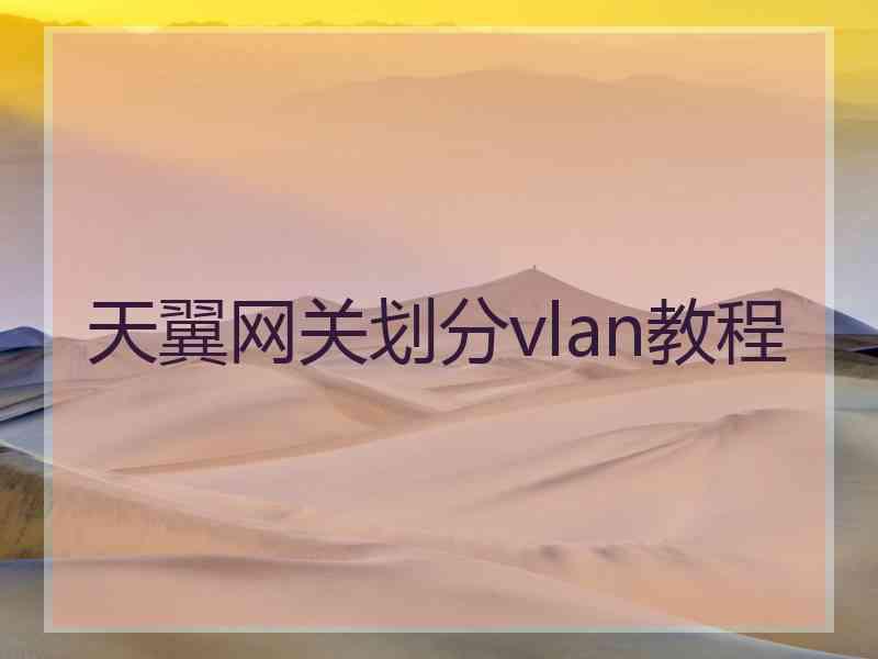 天翼网关划分vlan教程